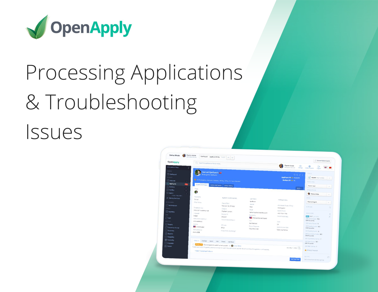 OpenApply QuickStart Guide: Processing Applications & Troubleshooting Issues